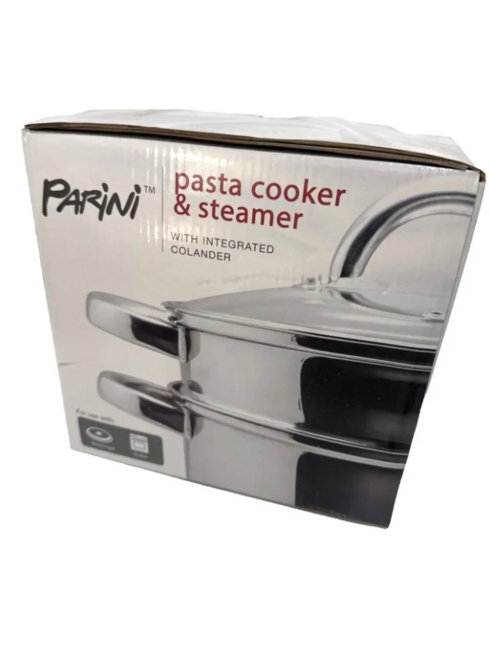 Parini Pasta Cooker & Steamer Integrated Colander 5 Qt 4 Pc Set Brand New In Box